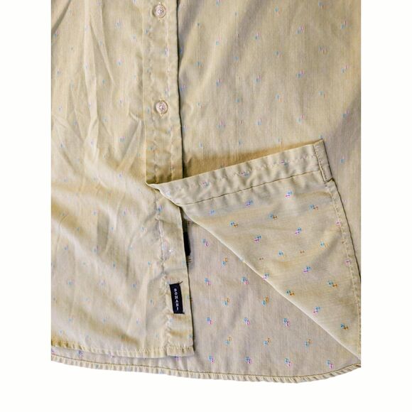 Vintage 90s Domani Men's Lime Green Confetti Button Down Shirt Size M - Picture 9 of 10